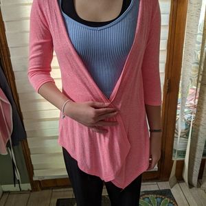 Cardigan Bright Pink/coral color Girls medium 10-12